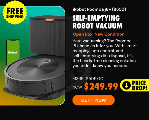 iRobot Roomba j8+ (8550) Self-Emptying Robot Vacuum (Open Box)