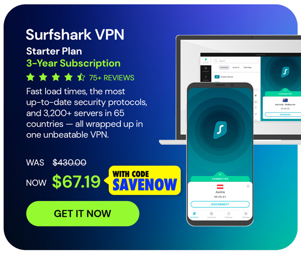 Surfshark VPN Starter Plan: 3-Yr Subscription