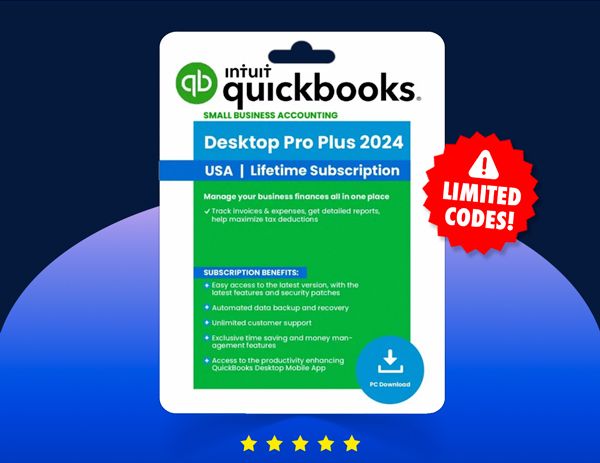 Intuit QuickBooks Desktop Pro Plus 2024 (1 User): Lifetime Licenses