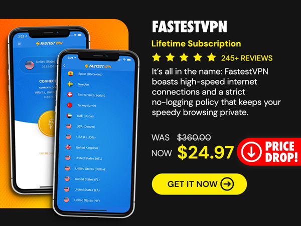 FastestVPN: Lifetime Subscription (10 Devices)