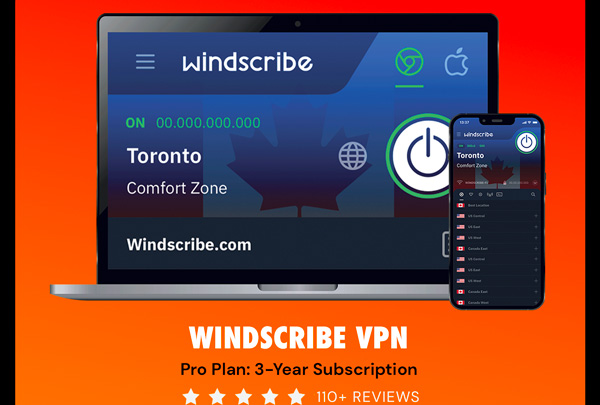 Windscribe VPN Pro Plan: 3-Yr Subscription