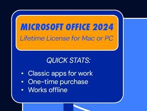Microsoft Office 2024 Home & Business or Home for Mac or PC Lifetime License