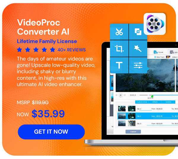 VideoProc Converter AI: Lifetime Family License (For Windows)