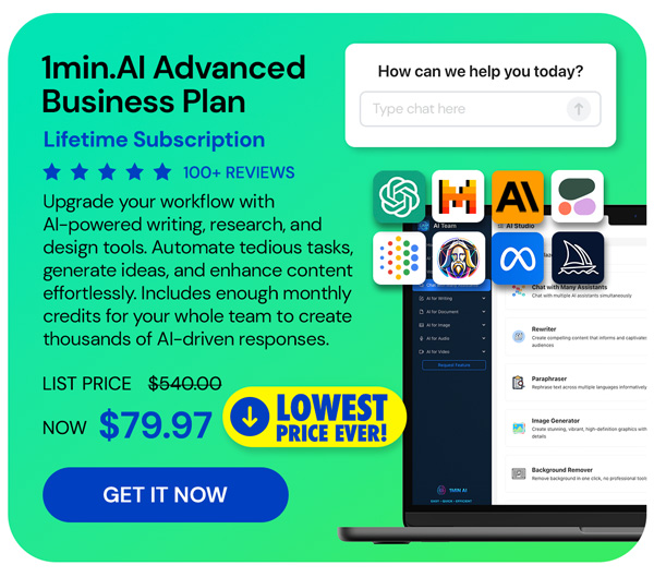 1minAI Advanced Business Plan Lifetime Subscription