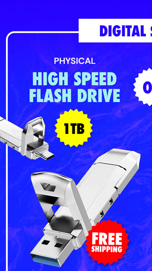 Dual USB-C + USB-A 3.2 High Speed Flash Drive (1TB)