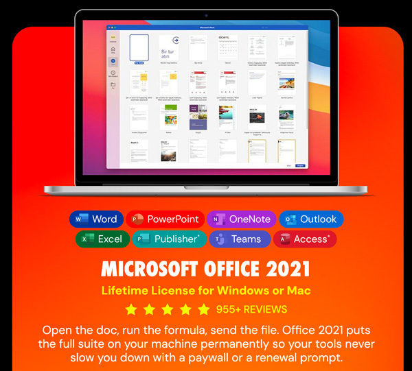 Microsoft Office 2021 for Windows or Mac: Lifetime License
