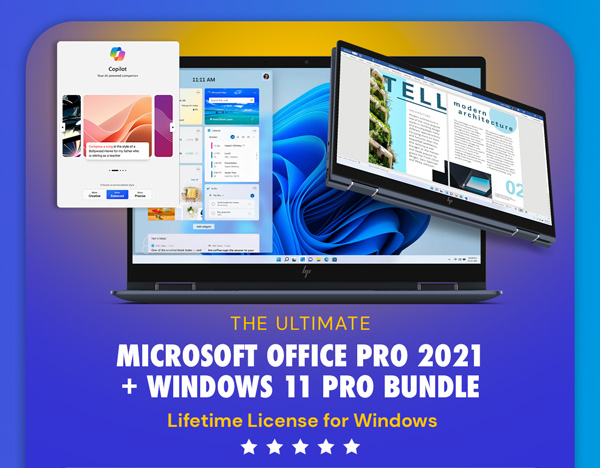 The Ultimate Microsoft Office Professional 2021 for Windows: Lifetime License + Windows 11 Pro Bundle