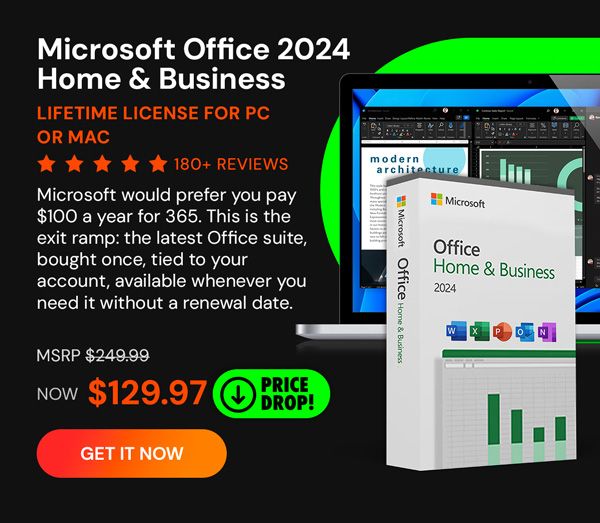 Microsoft Office 2024 Home & Business for Mac or PC Lifetime License