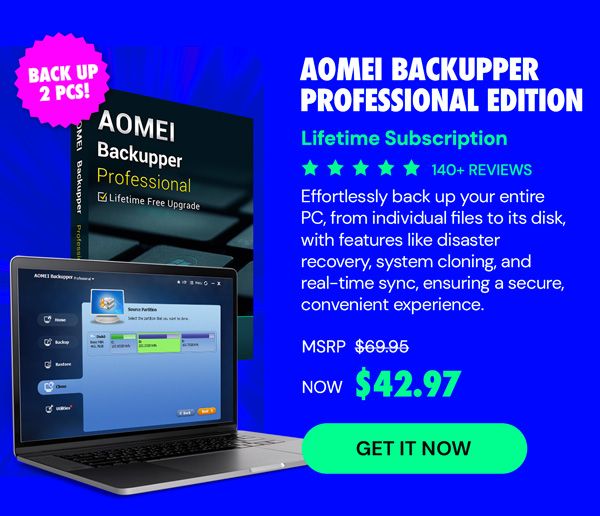 AOMEI Backupper Professional Edition: Lifetime Subscription