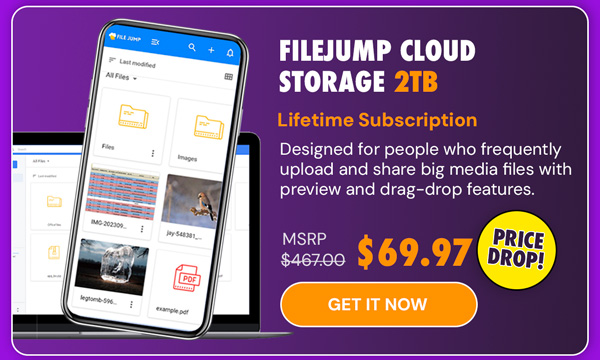 FileJump 2TB Cloud Storage: Lifetime Subscription