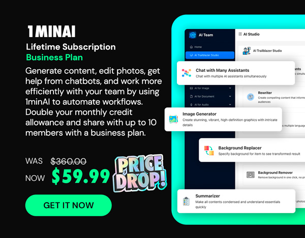 1minAI: Lifetime Subscription (Business Plan)