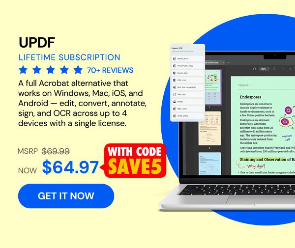 UPDF - Edit, Convert, AI Chat with PDF: Lifetime Subscription