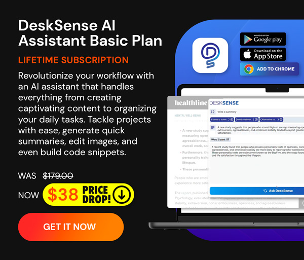 DeskSense AI Assistant - Basic Plan: Lifetime Subscription