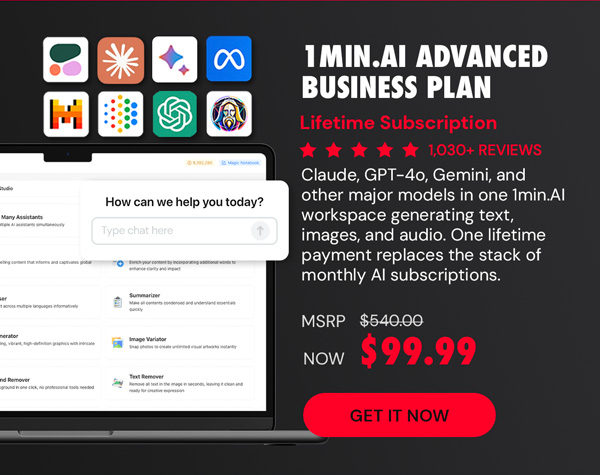 1minAI Advanced Business Plan Lifetime Subscription