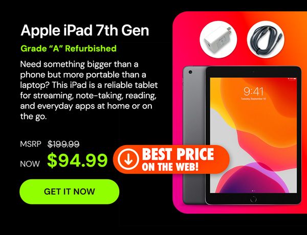 Apple iPad (2019) 7th Gen 32GB Wi-Fi Space Gray (Refurbished)