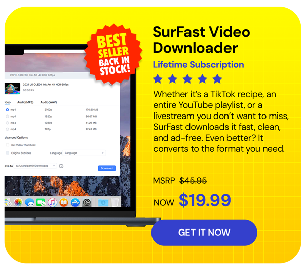SurFast Video Downloader: Lifetime Subscription
