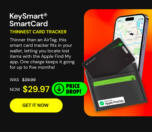 KeySmart® SmartCard - Thinnest Card Tracker & Works with Apple Find My