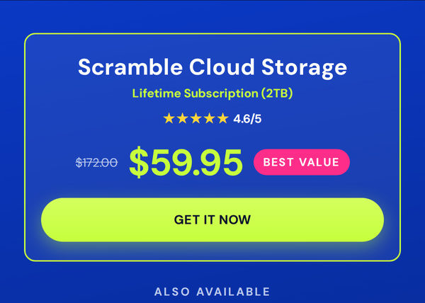 Scramble Cloud Storage Lifetime Subscription (2TB)