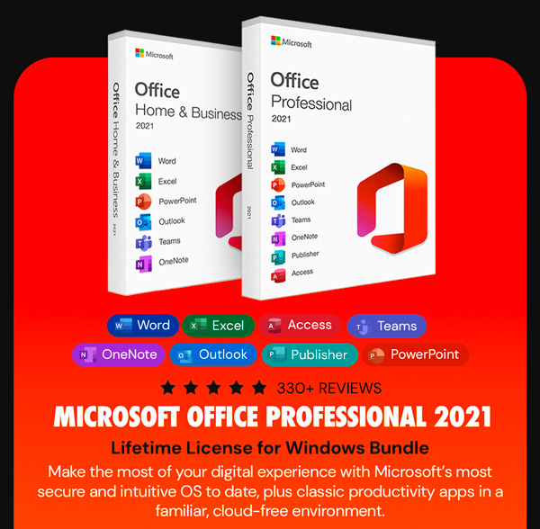 Microsoft Office 2021 for Windows or Mac: Lifetime License