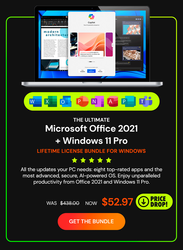 The Ultimate Microsoft Office Professional 2021 for Windows: Lifetime License + Windows 11 Pro Bundle