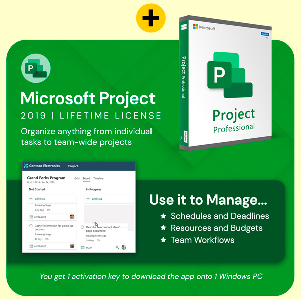 Ultimate 2019 Microsoft Bundle: Office, Project, Visio and Windows 11 Pro