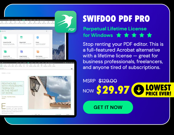 SwifDoo PDF Pro: Perpetual Lifetime License for Windows