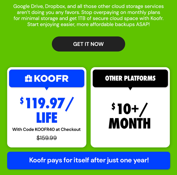 Koofr Cloud Storage: Lifetime Subscription (1TB)