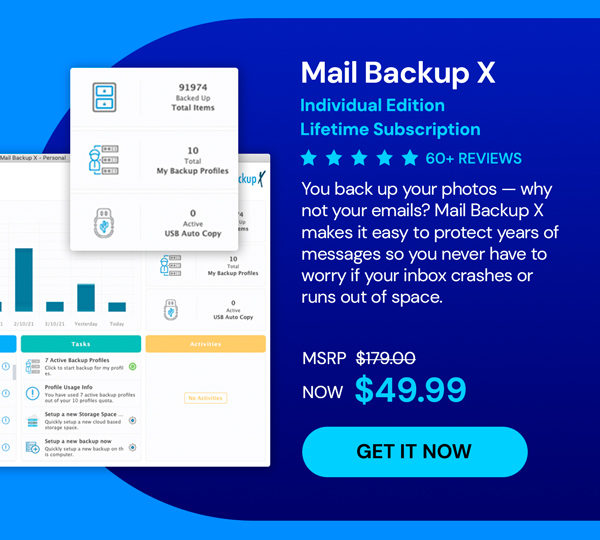 Mail Backup X Individual Edition: Lifetime Subscription