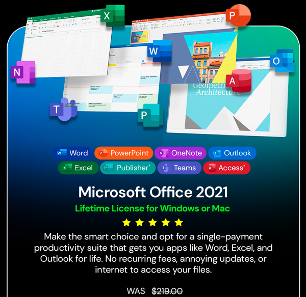 Microsoft Office Professional 2021 for Windows: Lifetime License (Non Binding)