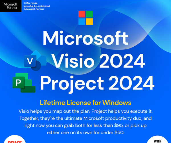 Microsoft Visio or Project 2024 Professional: Lifetime License for Windows
