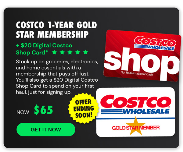 Costco 1-Year Gold Star Membership + $20 Digital Costco Shop Card