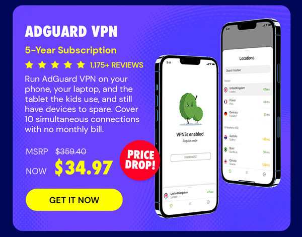 AdGuard VPN: 5-Yr Subscription