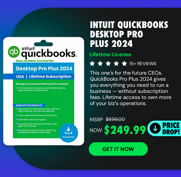 Intuit QuickBooks Desktop Pro Plus 2024 (1 User): Lifetime Licenses