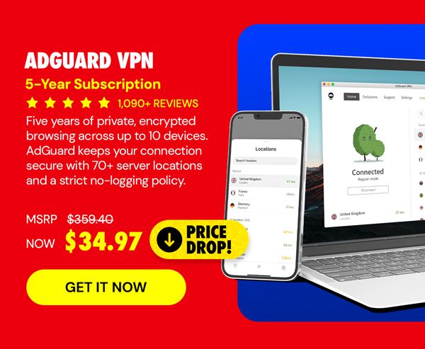 AdGuard VPN: 5-Yr Subscription