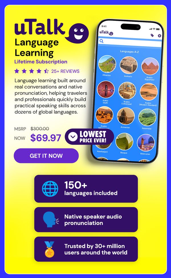 uTalk Language Learning: Lifetime Subscription (150+ Languages)