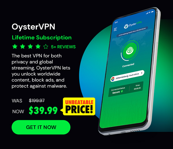 OysterVPN: VPN Lifetime Subscription