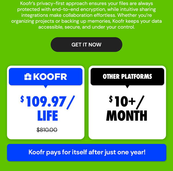 Koofr Cloud Storage: Lifetime Subscription (1TB)