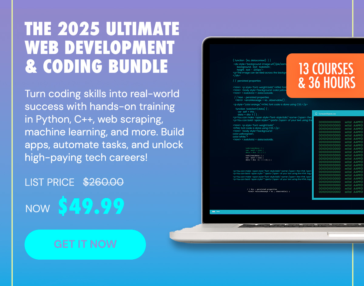 The 2025 Ultimate Web Development & Coding Bundle