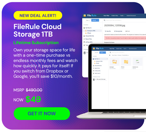 FileRule Cloud Storage: Lifetime Subscriptions