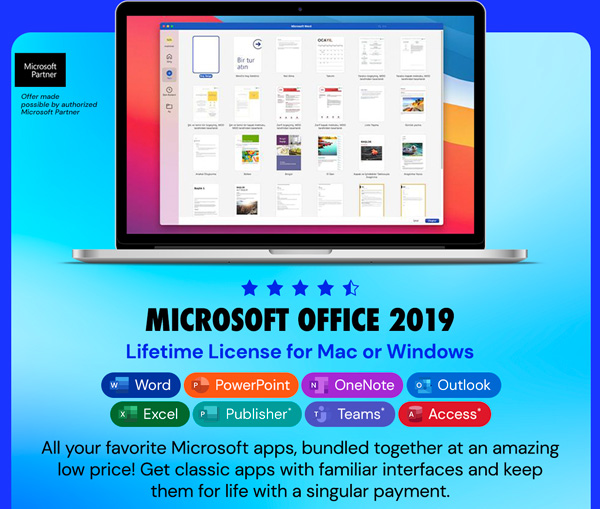 Microsoft Office 2019 for Windows or Mac Lifetime License