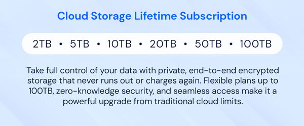 Internxt Cloud Storage Lifetime Subscription: 2TB to 100TB Plans