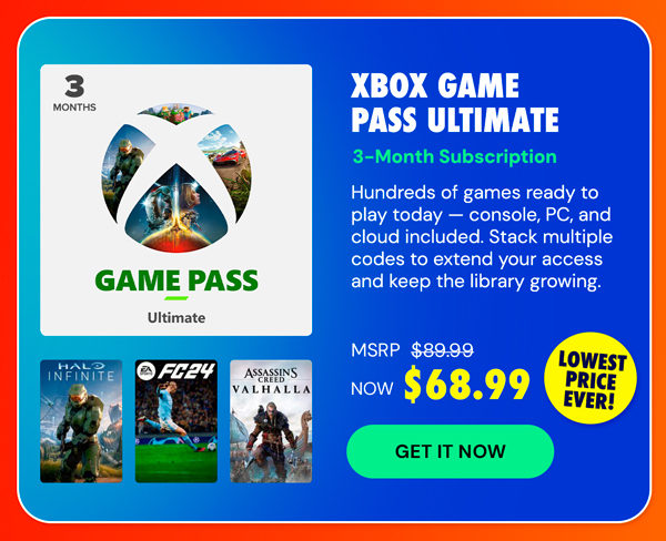 Xbox Game Pass Ultimate: 3-Month Subscription - USA - Digital Code - Stackable - Final Sale