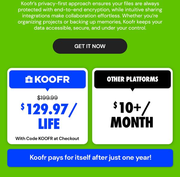 Koofr Cloud Storage: Lifetime Subscription (1TB)