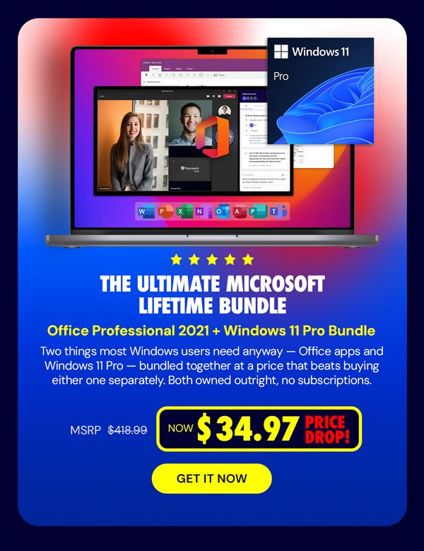The Ultimate Microsoft Office Professional 2021 for Windows: Lifetime License + Windows 11 Pro Bundle
