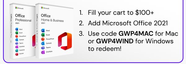 LAST CHANCE | Spend $100+, Get Microsoft Office 2021 FREE!