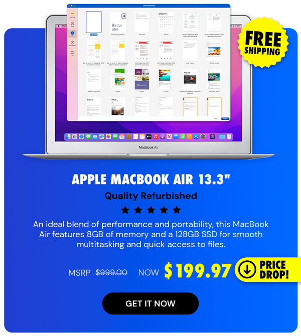 Apple MacBook Air 13.3" (2017) 1.8GHz i5 Core 8GB RAM 128GB - Silver (Refurbished)