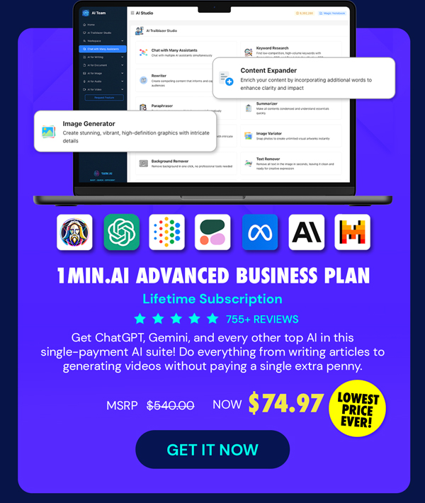 1minAI Advanced Business Plan Lifetime Subscription