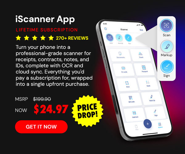iScanner App: Lifetime Subscription