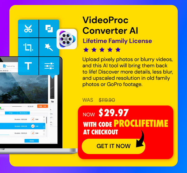 VideoProc Converter AI: Lifetime Family License (For Windows)