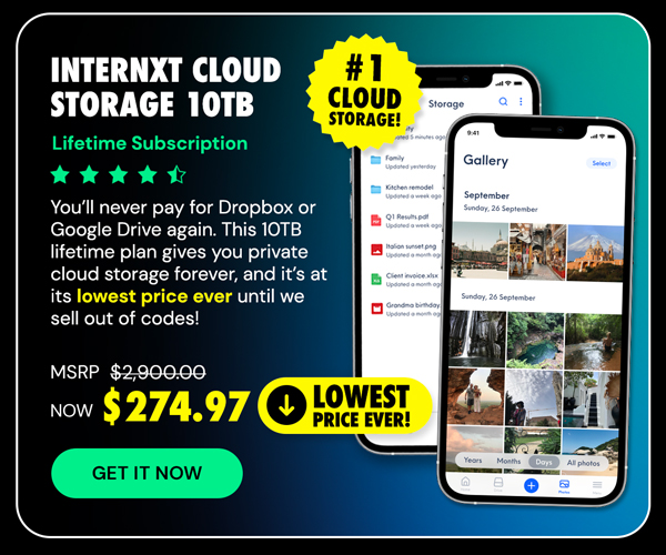 Internxt Cloud Storage Lifetime Subscription: 10TB Plan
